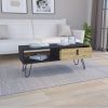 Huna Coffee Table with Hairpin Legs and Ample Storage Drawer