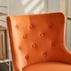 Lift wheel five-star foot back pull point flannelette burning orange gold feet indoor leisure chair simple Nordic style